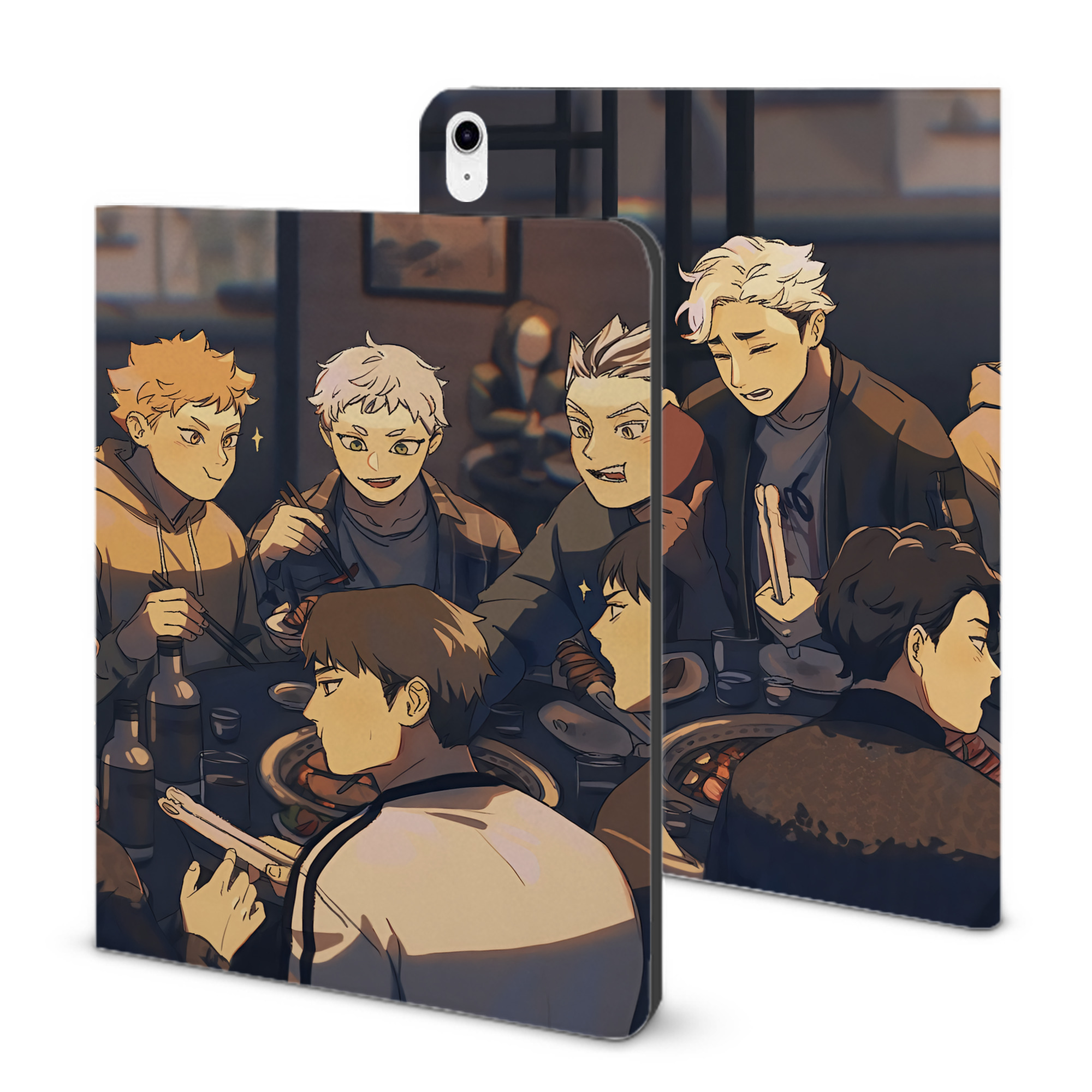 （画像用） ハイキュー!! Haikyu!! IPad ケース ブック型 PUレザー TPU 耐衝撃 軽量 薄型 ペン収納なし 全面保護 IPad 各モデル対応